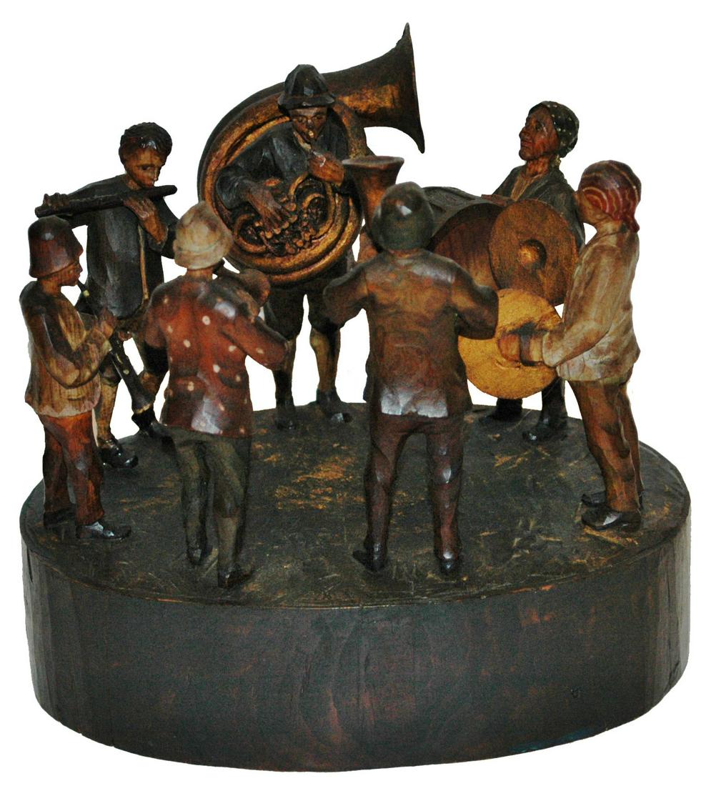 Black Forest Carved 7 Musicians & Instruments Band (1 of 5)