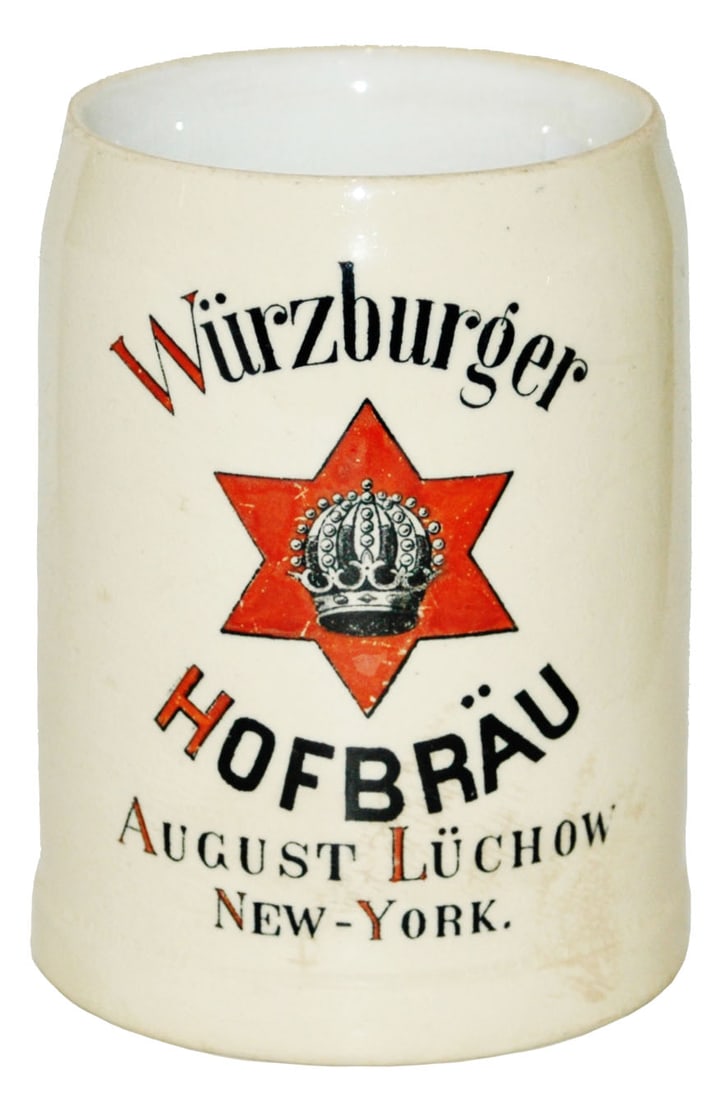 Mettlach Advertising Stein Hofbrau Luchow New York (1 of 3)