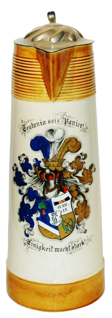 Mettlach Rare 3L Dueling Frat Student Stein 1875 (1 of 3)