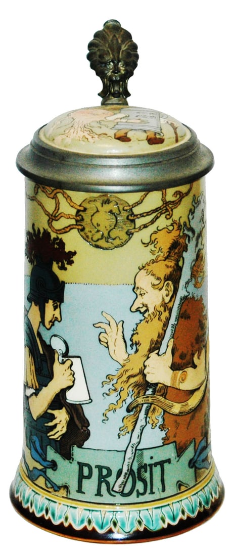 Mettlach Barbarian & Roman Soldier Stein (1 of 5)