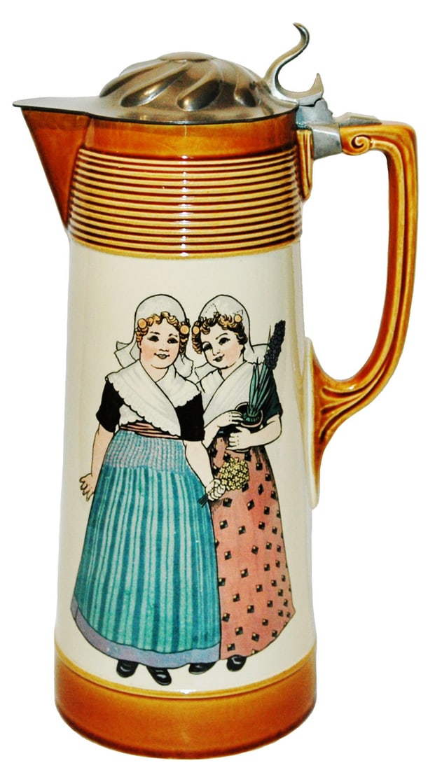 Mettlach 2L  Women in Ethnic Clothing Stein (1 of 3)