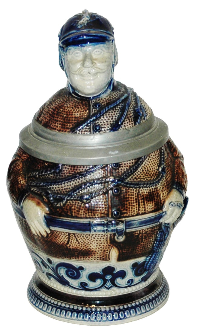 Uniformed Fireman Stoneware Character Stein (1 of 4)