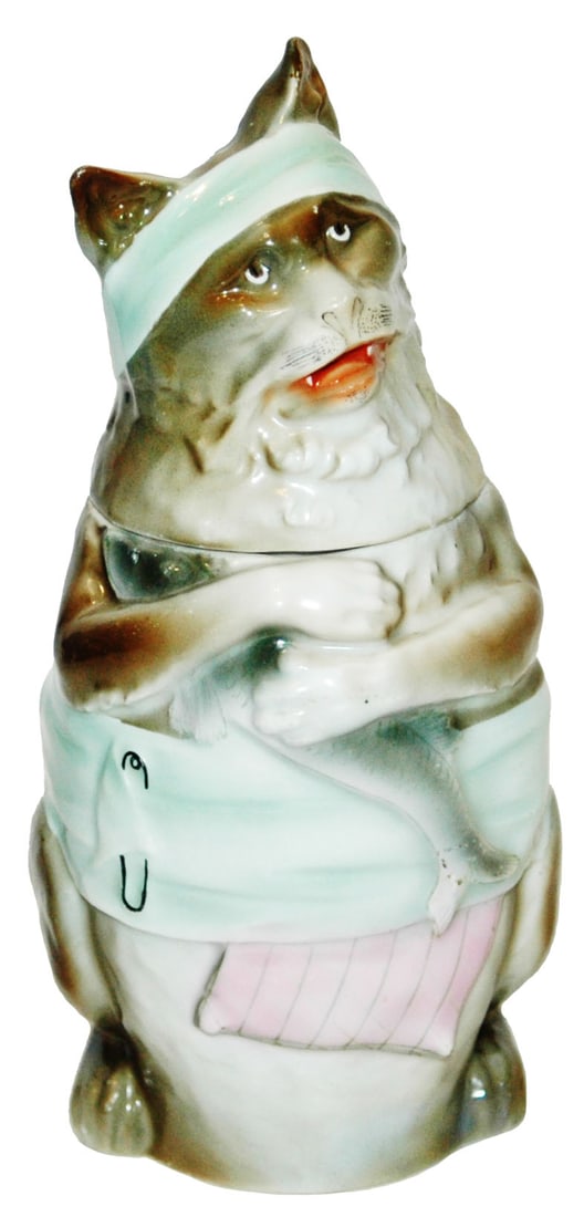 Full Color Cat w Hangover Bauer Character Stein (1 of 4)