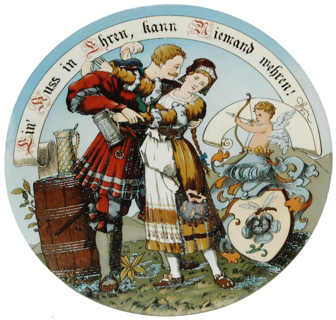 Mint.Mint.Mettlach Landsknecht and Barmaid Plaque (1 of 1)