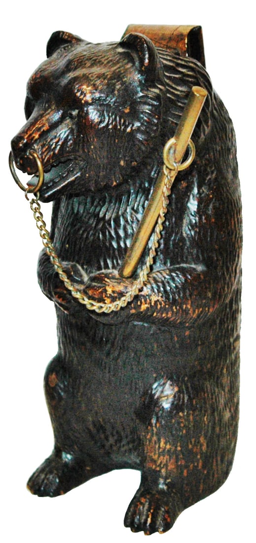 Black Forest Carved Bear Brush Holder (1 of 6)