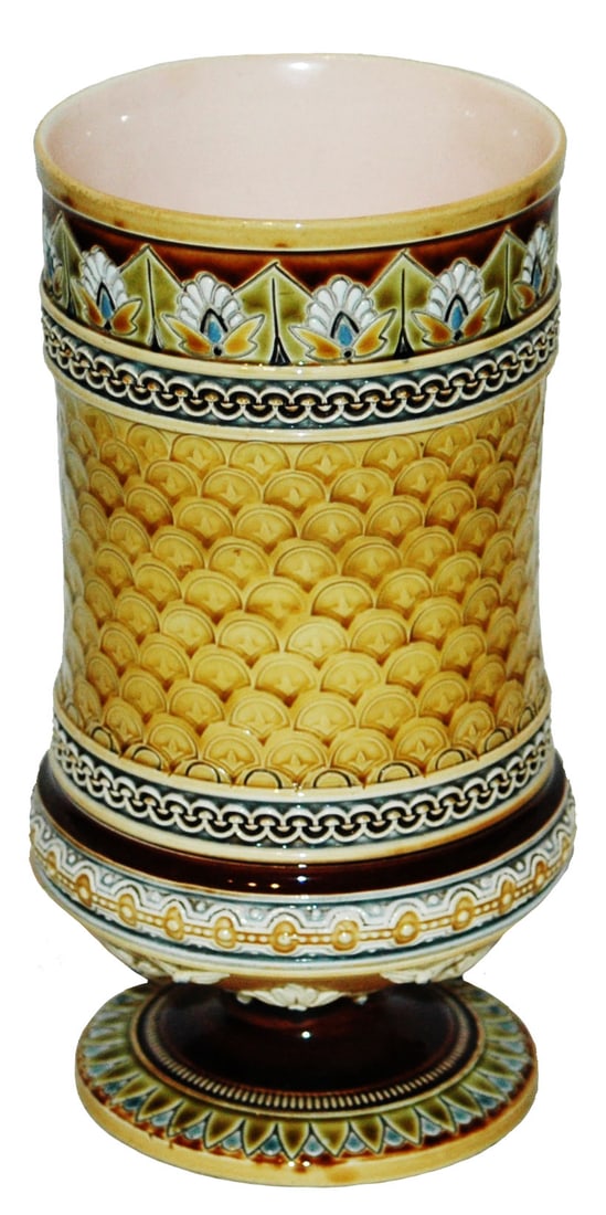 Mettlach Mosaic Fish Scale & Floral Vase (1 of 2)