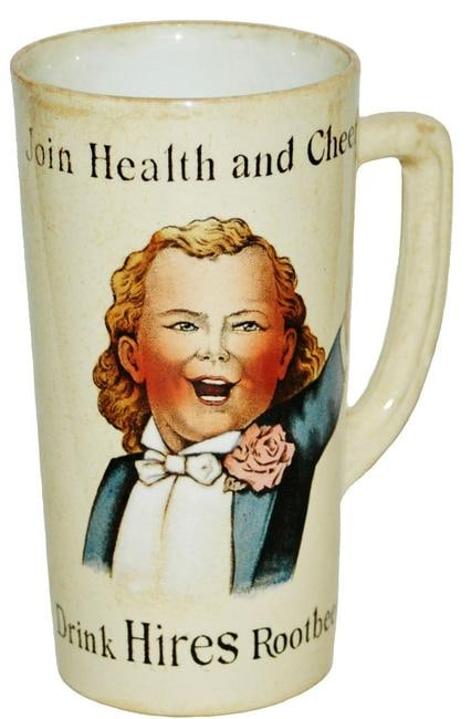 Mettlach Hires Root Beer Advertising Beaker Cup (1 of 2)