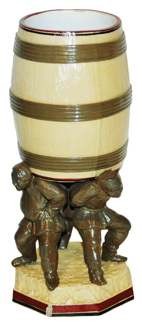 Mettlach Barrel Held Up by Men as a Base Beaker (1 of 2)