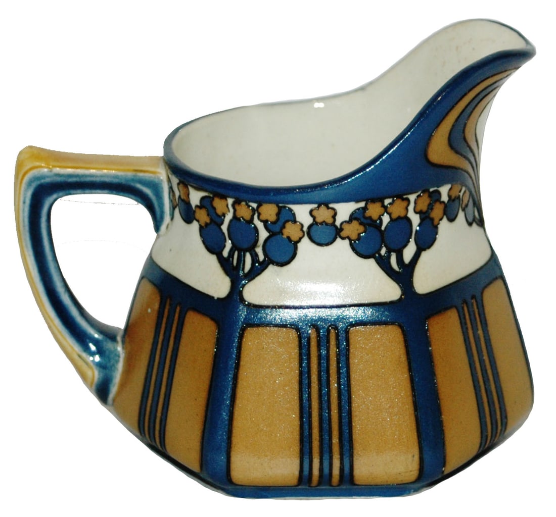 SET of Mettlach Art Nouveau Sugar & Creamer (1 of 4)