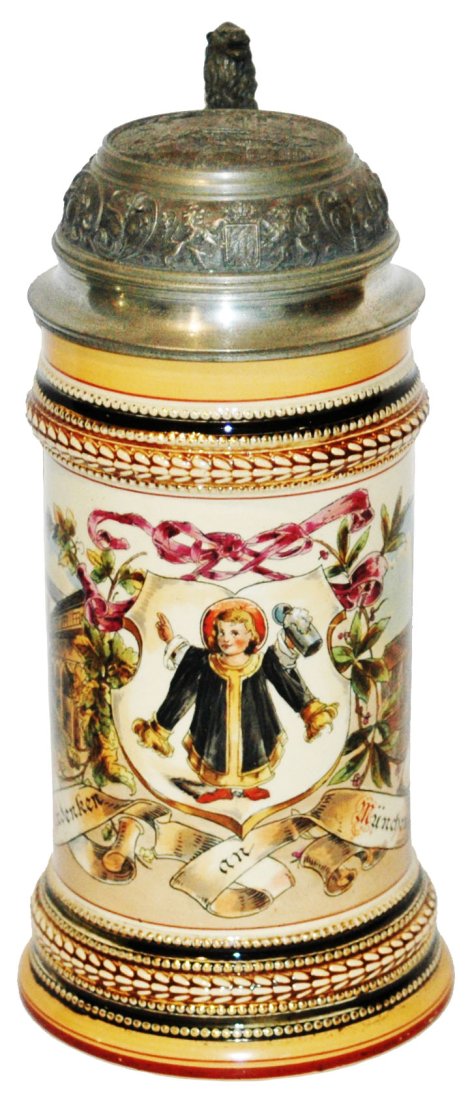 Munich Child & City View Stein w Fancy Lid (1 of 5)