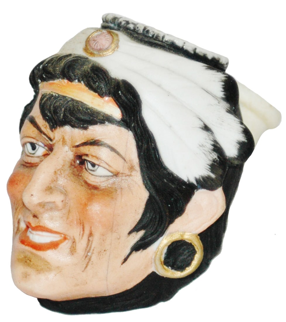 Bohne Porcelain Character Pipe - Indian: Character Pipe Bohne Porcelain. Indian.