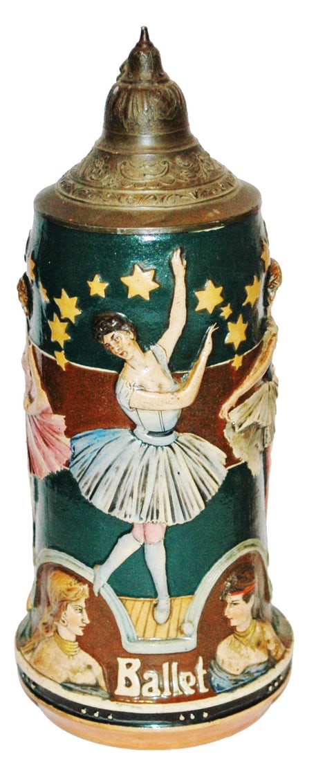 Ballet Dancers Pottery Relief Stein (1 of 4)