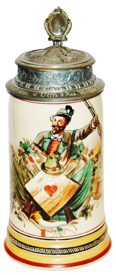 Marksman & Target Stein w Pewter Shooting Lid (1 of 5)