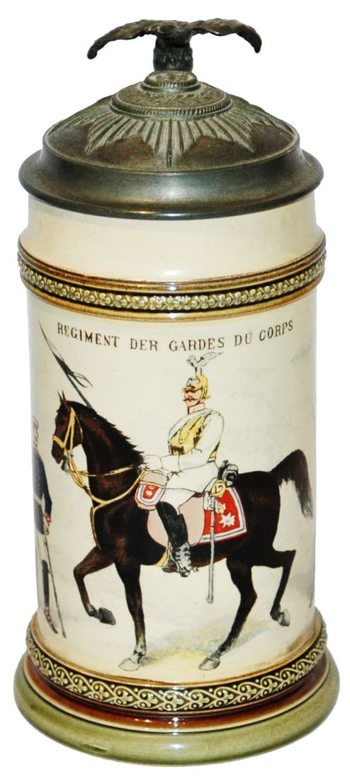 Mettlach Garde Du Corp Stein w Guard Star Lid (1 of 5)