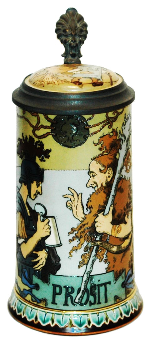 Mettlach Roman Soldier & Barbarian Etched Stein (1 of 5)