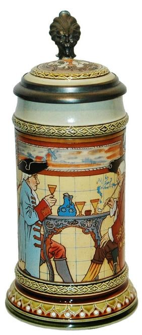 Mettlach Men in Tri-Cornered Hats Stein (1 of 5)