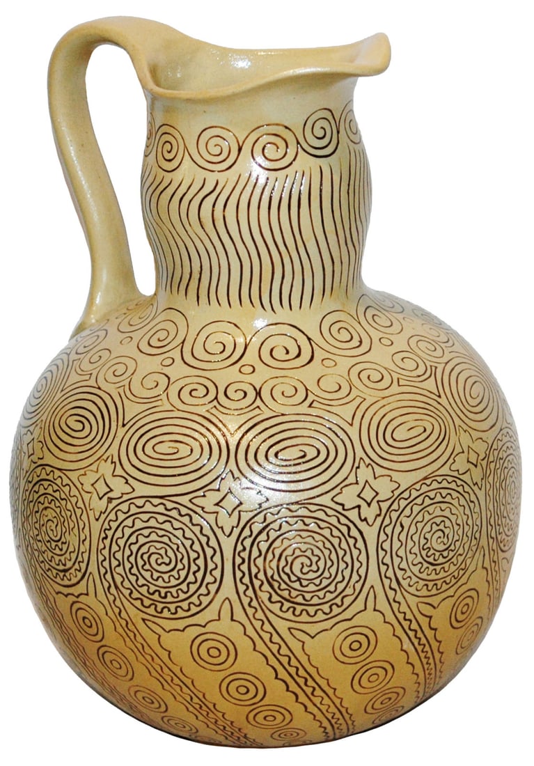 Mettalch Art Nouveau Etched Pitcher (1 of 3)