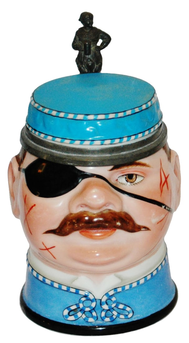 Dueling Fraternal Student Head Character Stein (1 of 4)