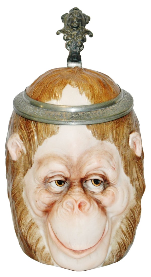 Bohne Porcelain Ape Head Character Stein (1 of 5)