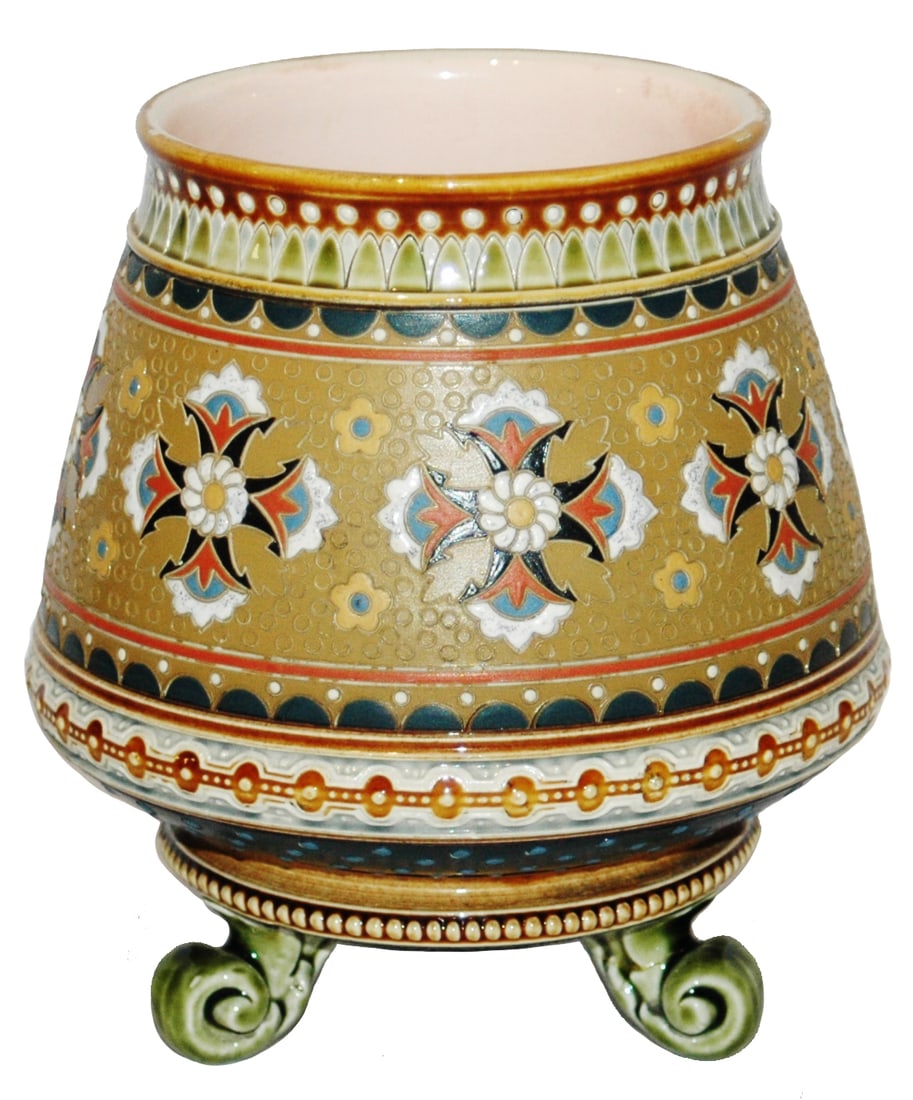 Mettlach 3 Feet Mosaic Floral Design Vase (1 of 3)