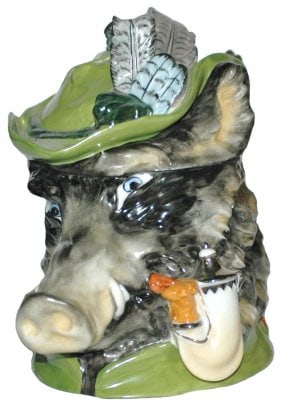 Boar w Alpine Hat& Pipe Schierholz Character Stein (1 of 4)