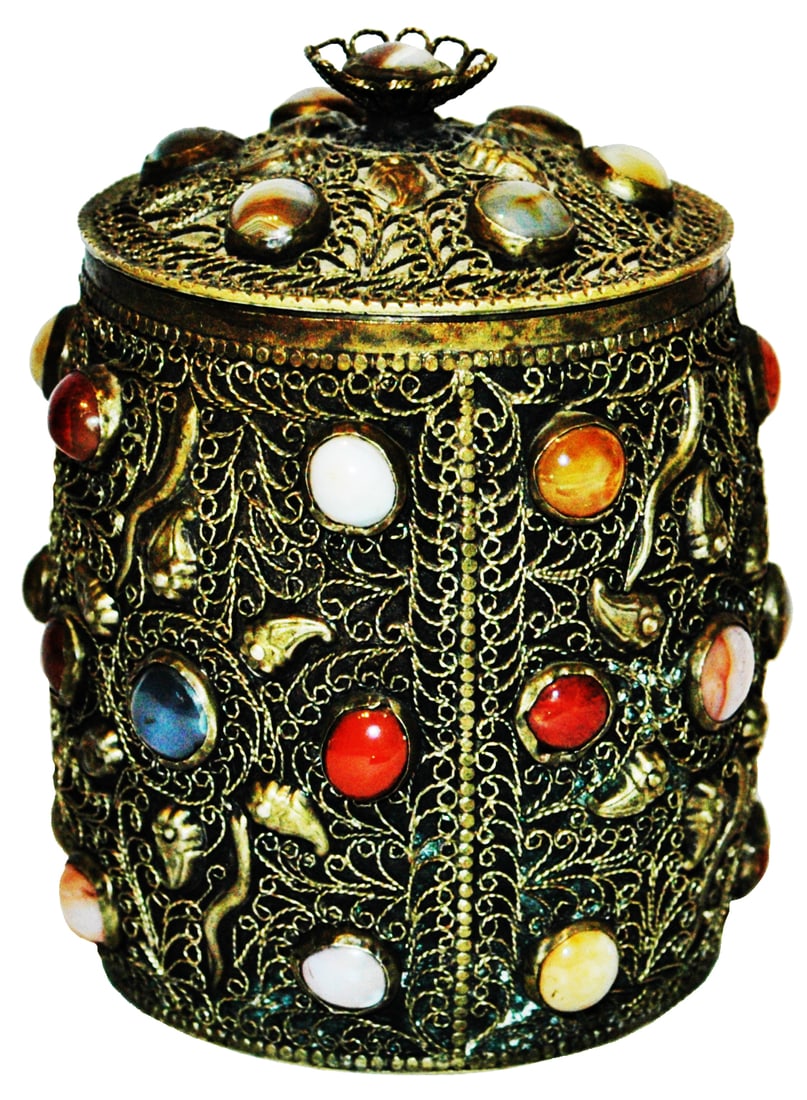 Unique Wire Floral Design wPolished Jewels Stein (1 of 4)