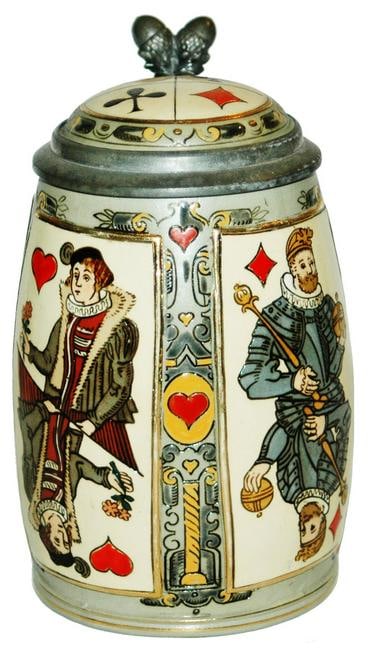 Mettlach suites of Playing Cards Stein (1 of 5)