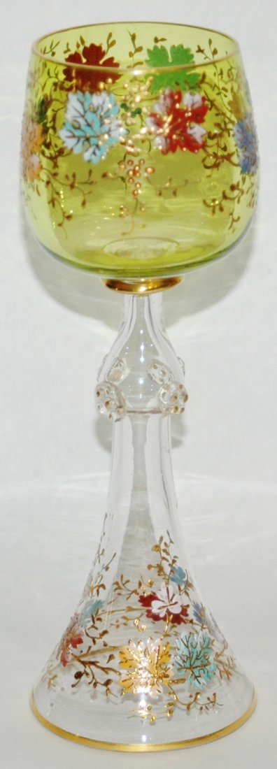 Glass Goblet Enameled Moser (1 of 3)