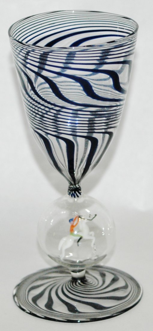 Blown Glass 5 1/2” Goblet. Bimini. (1 of 3)