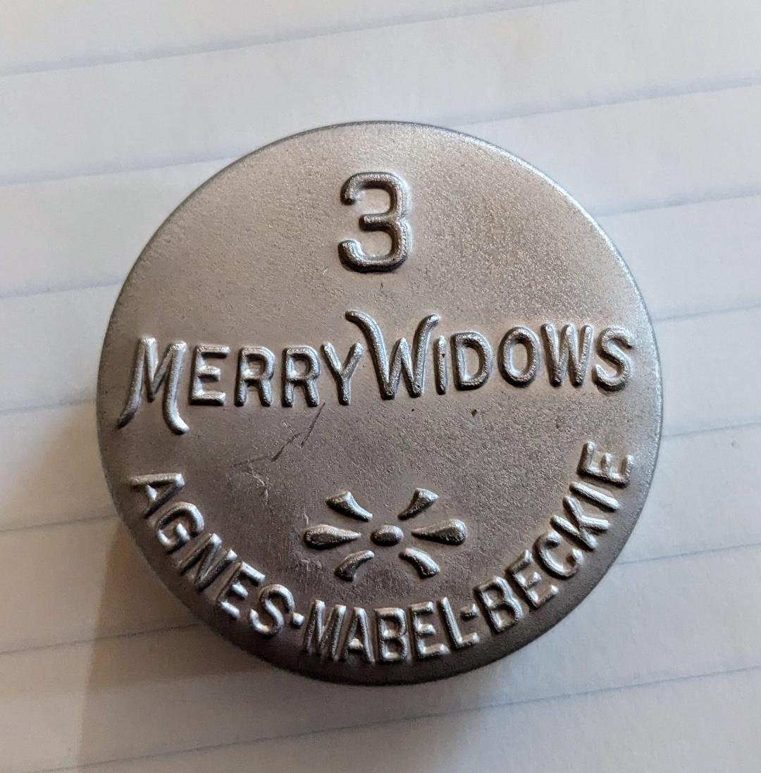 1928 MERRY WIDOW 3 Prophylactics Rubbers Round Container with 3 Original Condoms (1 of 3)