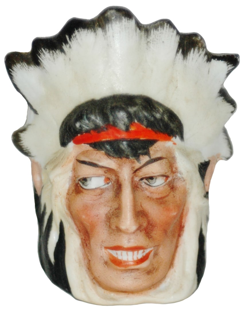 Bohne Indian Porcelain Toothpick Holder: Bohne Porcelain 2 1/2” Toothpick Holder. Indian. Mint.