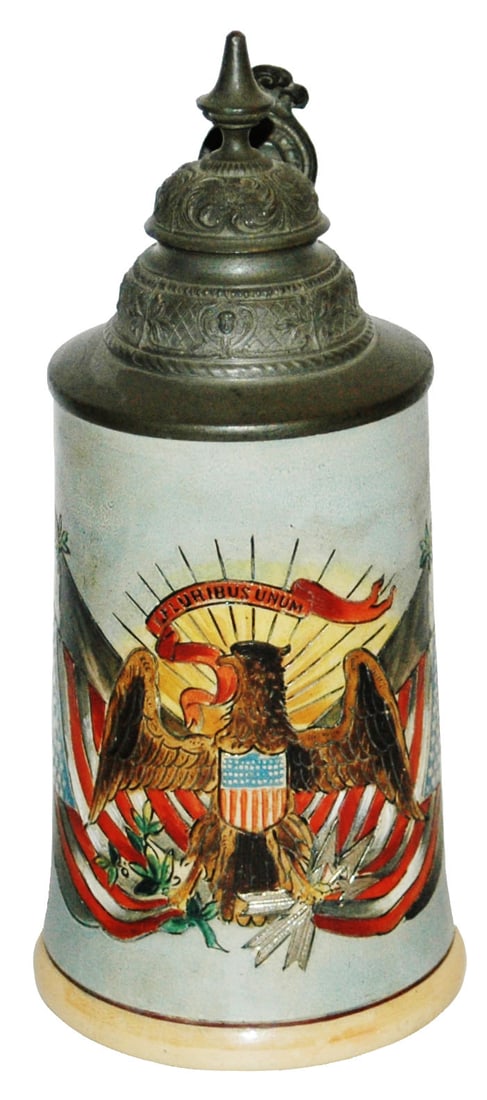 American Eagle & Flags Etched Stein (1 of 4)