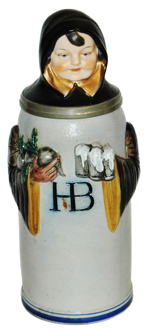 1L Munich Child w HB  & Radishes Character Stein (1 of 4)