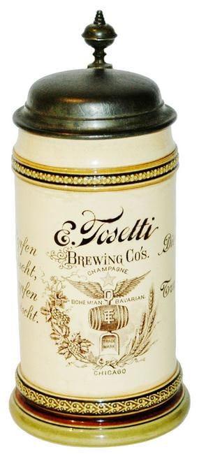 Mettlach E. Tosetti Brewing Co Chicago Stein (1 of 4)