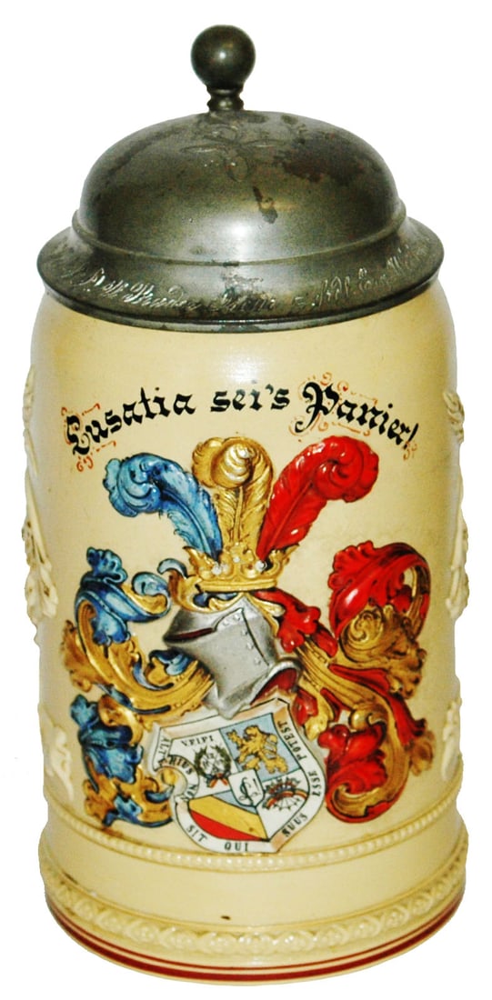 Mettlach Dueling Fraternal Student Shield Stein (1 of 4)