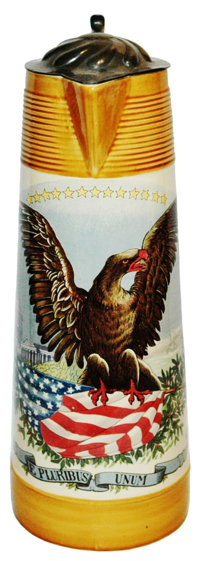 3L Mettlach American Eagle & Flag Stein (1 of 4)