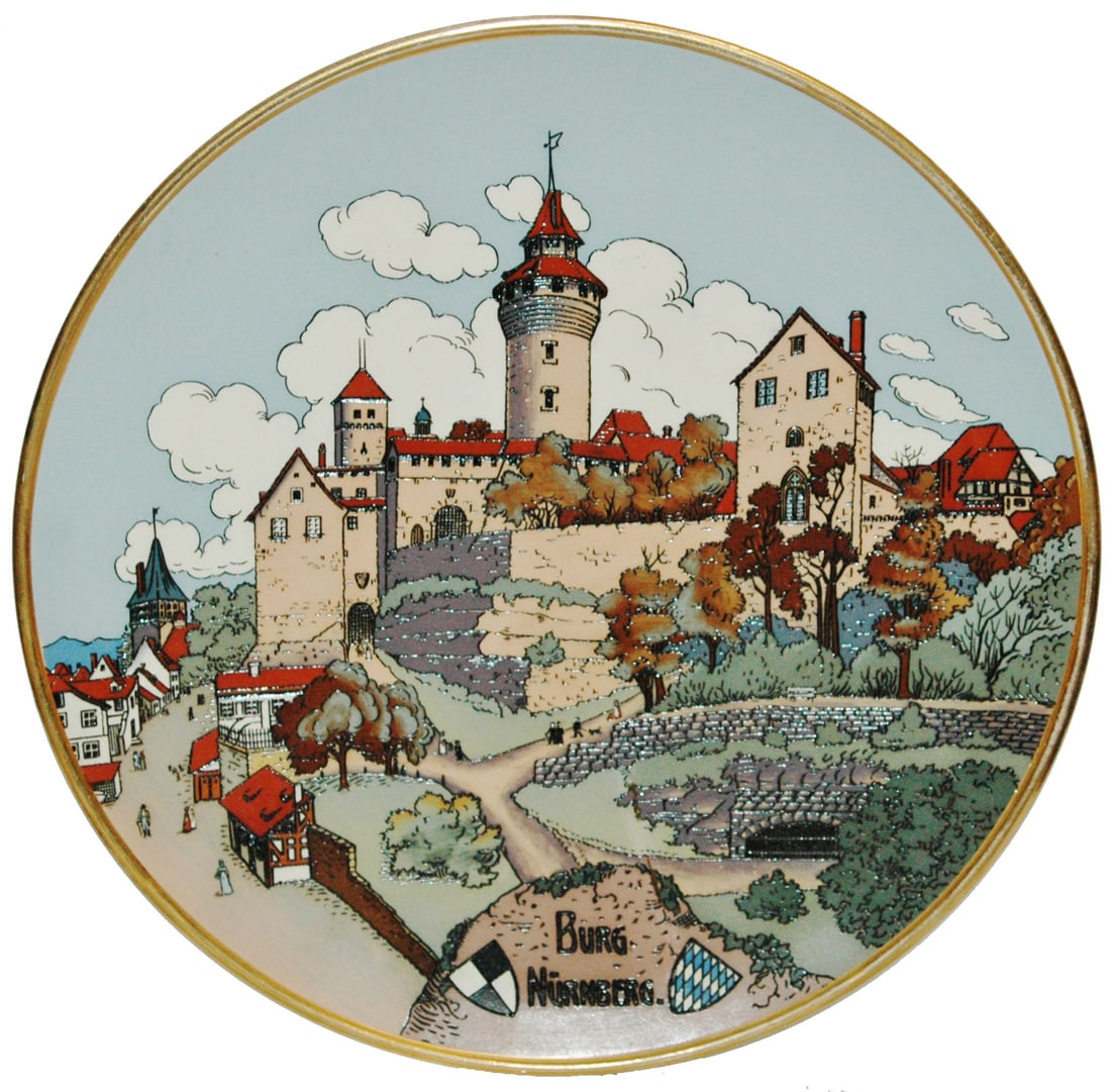 Mettlach Nurnberg Castle & Tower 17" Plaque (1 of 1)