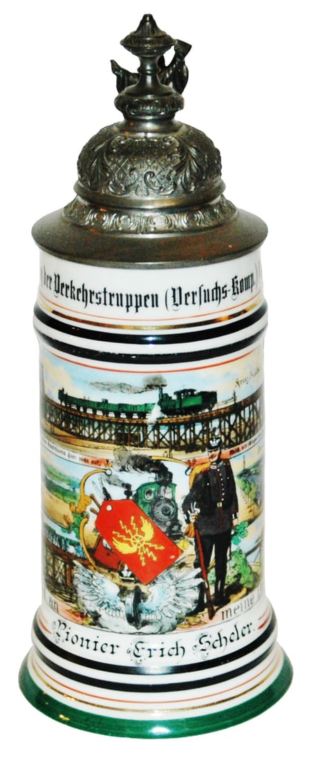 Regimental Pionier 6 sided Stein w Munich Child Ld (1 of 5)
