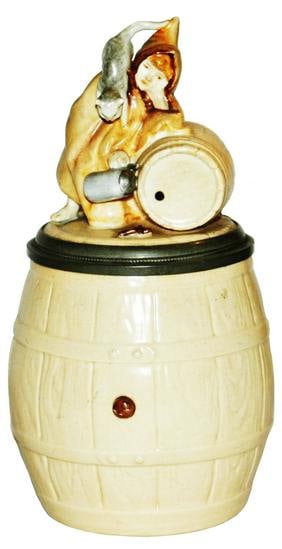 Barrel w Munich Child Cat & Fish Character Stein (1 of 4)