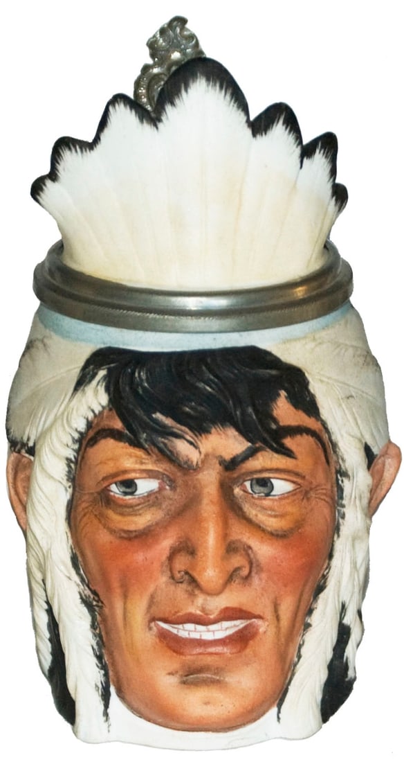 American Indian Bohne Porcelain Character Stein (1 of 4)