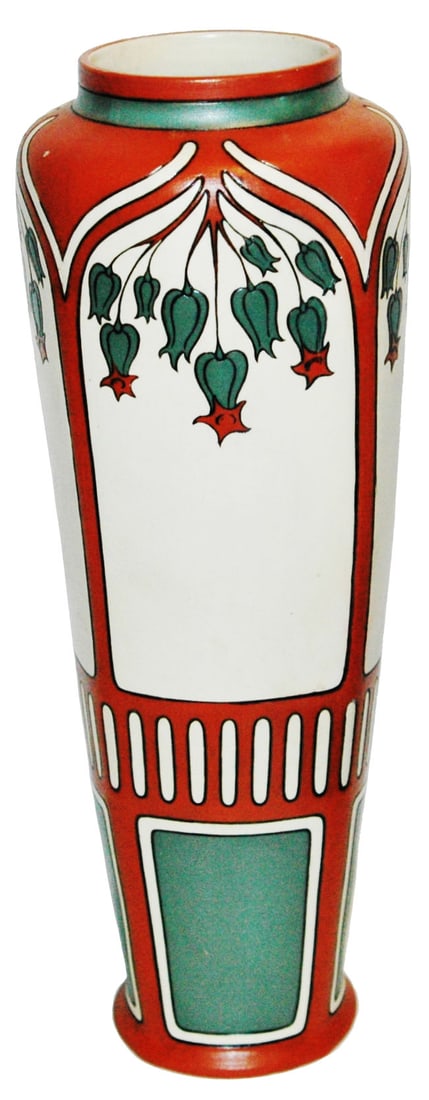 Mettlach 13-1/2" Art Nouveau Vase (1 of 3)