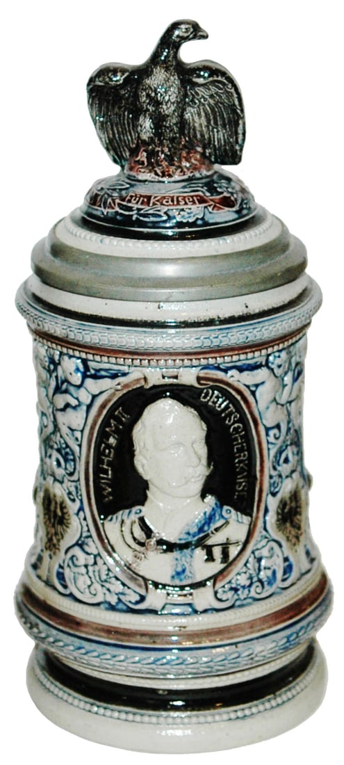 3 Kaisers Stoneware Stein w Figural Eagle Inlay (1 of 4)
