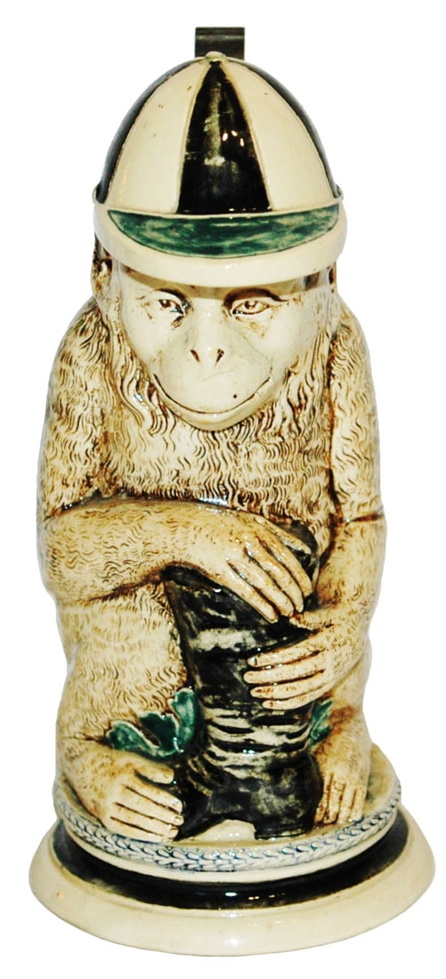 Monkey Jockey Character Stein w Tail Handle (1 of 4)