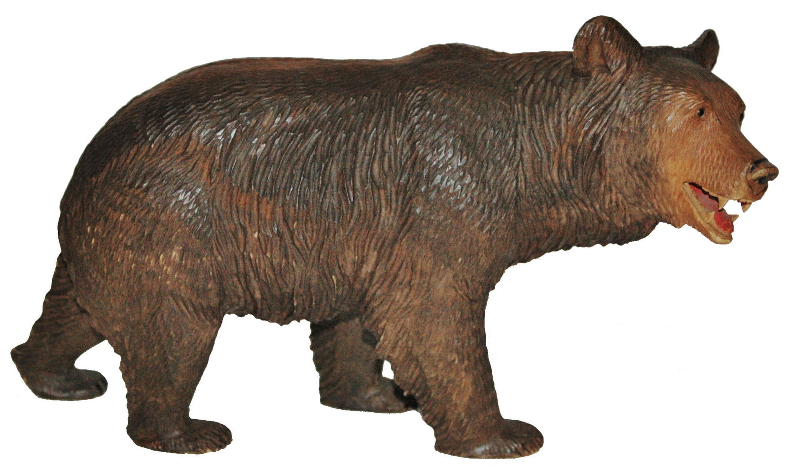 Black Forest Carved Wood Bear w Glass Eyes Figure (1 of 3)