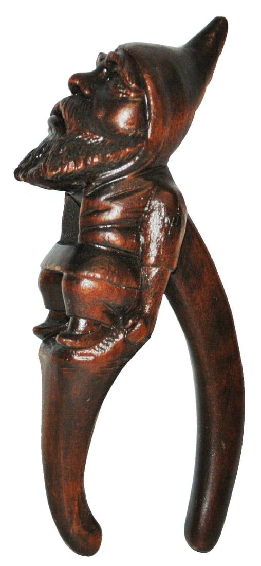 Black Forest Carved wood Sitting Dwarf Nutcracker (1 of 2)
