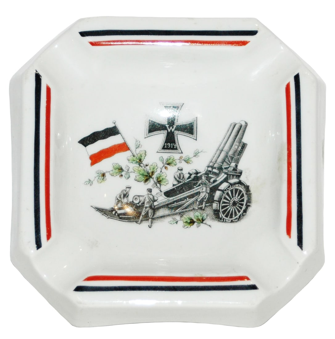 Soldiers Iron Cross German Porcelain Ashtray: German 5” by 5” Porcelain Ashtray. Soldiers iron cross. Mint