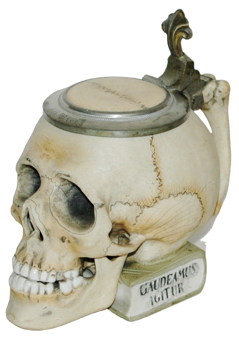 Skull on a Book Bohne Porcelain Character Stein (1 of 4)