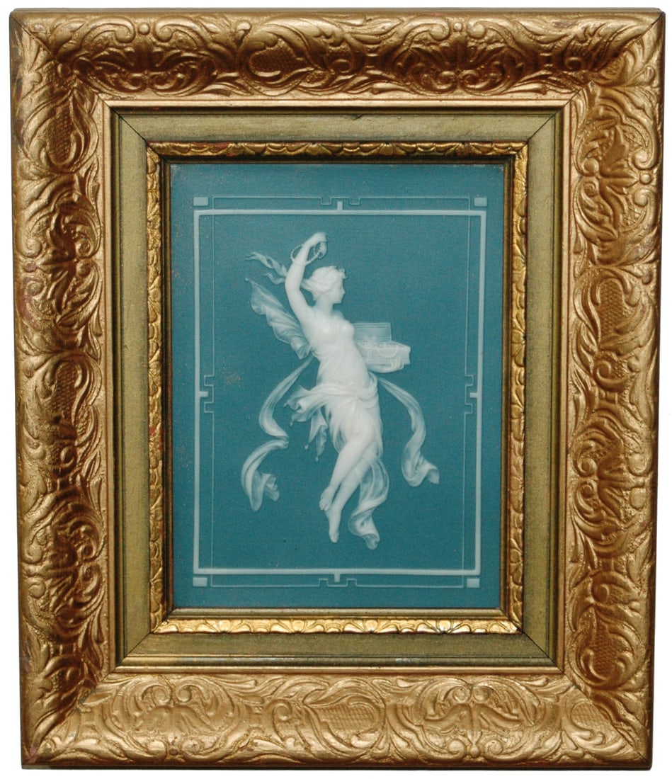 Mettlach Cameo Romanesque Woman Plaque (1 of 1)