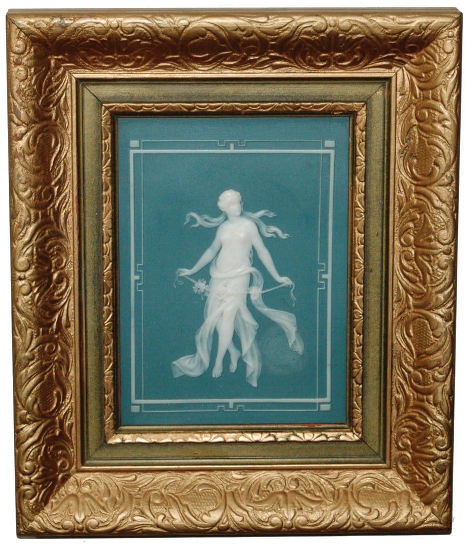 Mettlach Cameo Romanesque Woman Plaque (1 of 1)