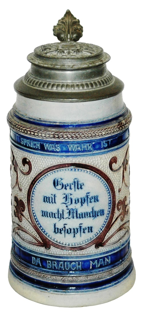 1L Verse & Floral Stein w Fancy Pewter Lid (1 of 4)